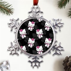 Hello Kitty, Pattern, Supreme Metal Large Snowflake Ornament by nateshop