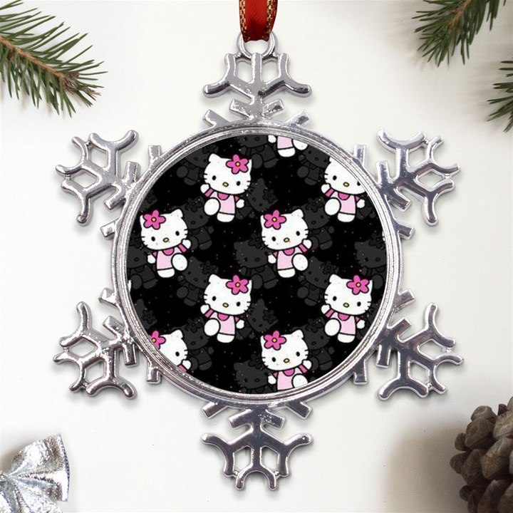 Hello Kitty, Pattern, Supreme Metal Large Snowflake Ornament