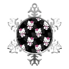 Hello Kitty, Pattern, Supreme Metal Small Snowflake Ornament by nateshop