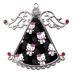 Hello Kitty, Pattern, Supreme Metal Angel With Crystal Ornament by nateshop