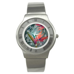 Beauty, Flowers, Green, Huawei Mate Stainless Steel Watch by nateshop