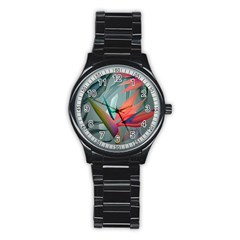 Beauty, Flowers, Green, Huawei Mate Stainless Steel Round Watch by nateshop