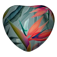 Beauty, Flowers, Green, Huawei Mate Heart Glass Fridge Magnet (4 Pack) by nateshop