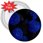 Berry, One,berry Blue Black 3  Buttons (10 pack)  Front