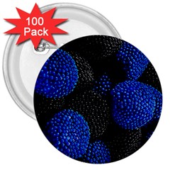 Berry, One,berry Blue Black 3  Buttons (100 Pack)  by nateshop