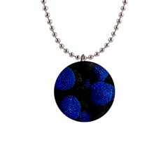 Berry, One,berry Blue Black 1  Button Necklace by nateshop