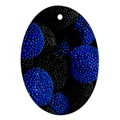 Berry, One,berry Blue Black Oval Ornament (two Sides) by nateshop