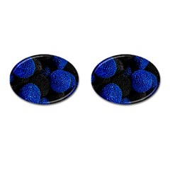 Berry, One,berry Blue Black Cufflinks (oval) by nateshop