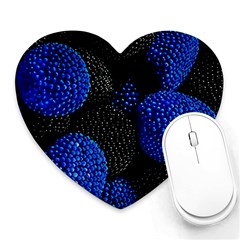 Berry, One,berry Blue Black Heart Mousepad by nateshop