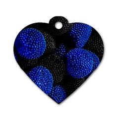 Berry, One,berry Blue Black Dog Tag Heart (two Sides) by nateshop