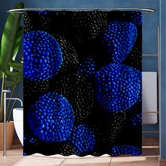 Berry, One,berry Blue Black Shower Curtain 60  X 72  (medium)  by nateshop