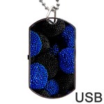 Berry, One,berry Blue Black Dog Tag USB Flash (One Side) Front