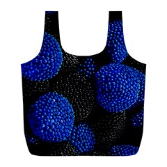 Berry, One,berry Blue Black Full Print Recycle Bag (l) by nateshop