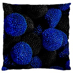 Berry, One,berry Blue Black Large Premium Plush Fleece Cushion Case (two Sides) by nateshop