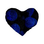 Berry, One,berry Blue Black Standard 16  Premium Flano Heart Shape Cushions Front