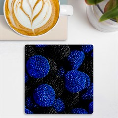 Berry, One,berry Blue Black Uv Print Square Tile Coaster  by nateshop