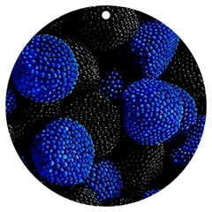 Berry, One,berry Blue Black Uv Print Acrylic Ornament Round