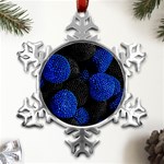 Berry, One,berry Blue Black Metal Small Snowflake Ornament Front