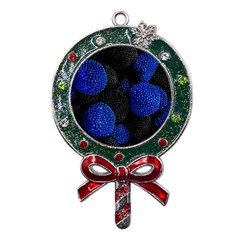 Berry, One,berry Blue Black Metal X mas Lollipop With Crystal Ornament by nateshop