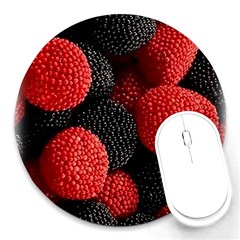 Berry,curved, Edge, Round Mousepad by nateshop