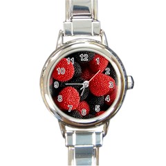 Berry,curved, Edge, Round Italian Charm Watch by nateshop