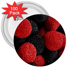 Berry,curved, Edge, 3  Buttons (100 Pack)  by nateshop