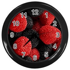 Berry,curved, Edge, Wall Clock (black) by nateshop