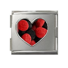 Berry,curved, Edge, Mega Link Heart Italian Charm (18mm) by nateshop