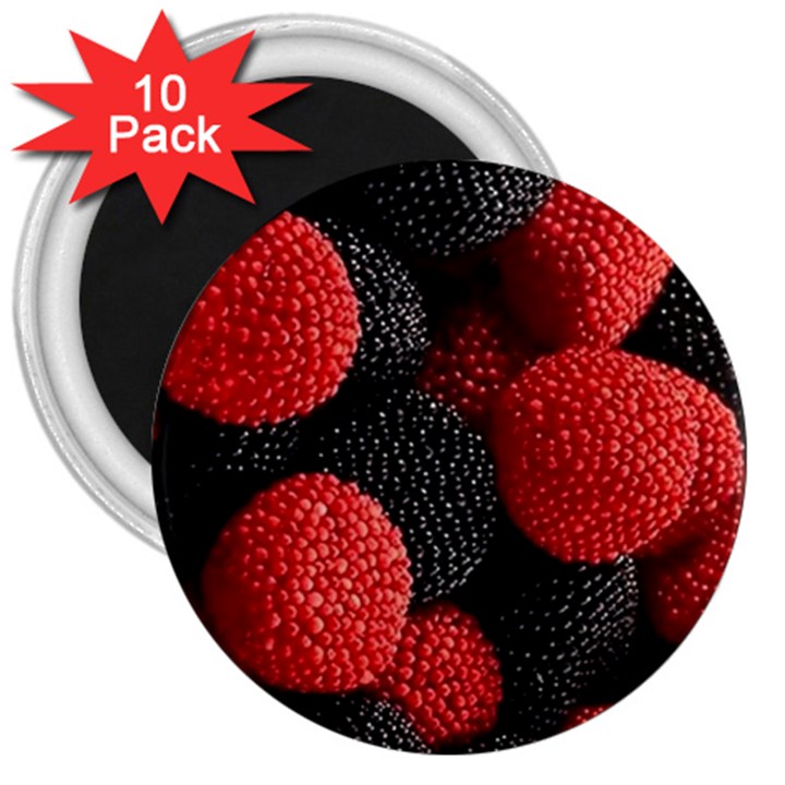 Berry,curved, Edge, 3  Magnets (10 pack) 