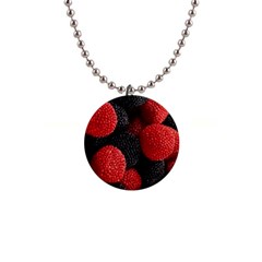 Berry,curved, Edge, 1  Button Necklace by nateshop