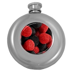 Berry,curved, Edge, Round Hip Flask (5 Oz) by nateshop