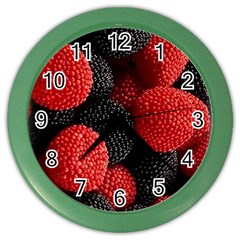 Berry,curved, Edge, Color Wall Clock by nateshop