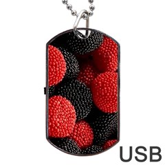 Berry,curved, Edge, Dog Tag Usb Flash (one Side) by nateshop