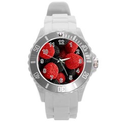 Berry,curved, Edge, Round Plastic Sport Watch (l) by nateshop