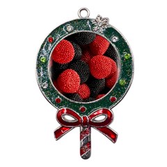 Berry,curved, Edge, Metal X mas Lollipop With Crystal Ornament by nateshop