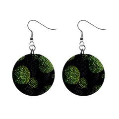 Berry,note, Green, Raspberries Mini Button Earrings by nateshop