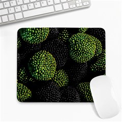 Berry,note, Green, Raspberries Large Mousepad by nateshop