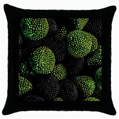 Berry,note, Green, Raspberries Throw Pillow Case (black) by nateshop