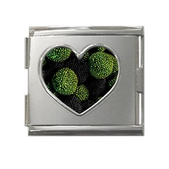 Berry,note, Green, Raspberries Mega Link Heart Italian Charm (18mm) by nateshop