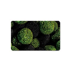 Berry,note, Green, Raspberries Magnet (name Card) by nateshop