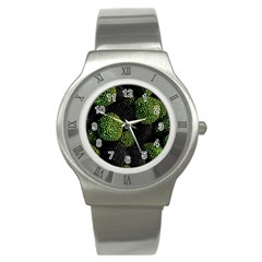 Berry,note, Green, Raspberries Stainless Steel Watch by nateshop