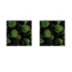 Berry,note, Green, Raspberries Cufflinks (square) by nateshop