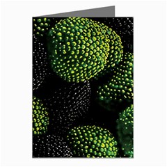 Berry,note, Green, Raspberries Greeting Cards (pkg Of 8) by nateshop