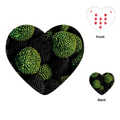 Berry,note, Green, Raspberries Playing Cards Single Design (heart)