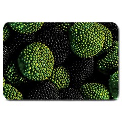 Berry,note, Green, Raspberries Large Doormat by nateshop