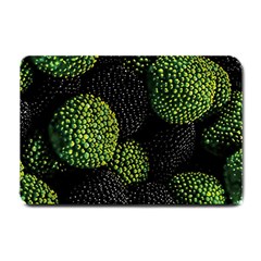 Berry,note, Green, Raspberries Small Doormat by nateshop