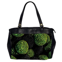 Berry,note, Green, Raspberries Oversize Office Handbag (2 Sides) by nateshop