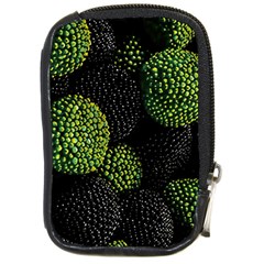 Berry,note, Green, Raspberries Compact Camera Leather Case by nateshop