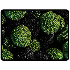 Berry,note, Green, Raspberries Fleece Blanket (large) by nateshop