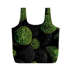 Berry,note, Green, Raspberries Full Print Recycle Bag (m) by nateshop